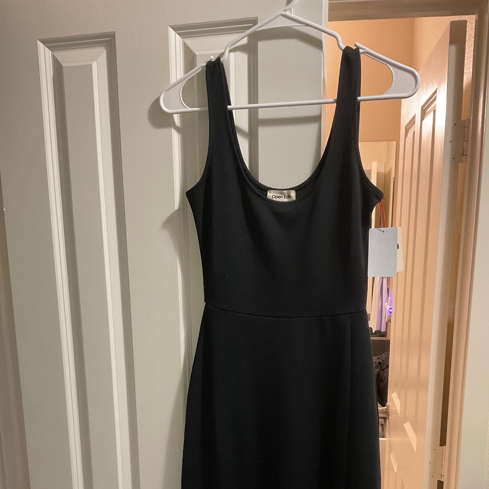 NWT open edit midi black dress XS